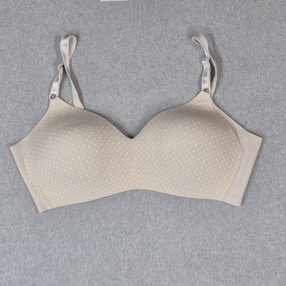 Warners Women Bra 38D Beige Polka Dot 01036 T Shirt Underwired Strap